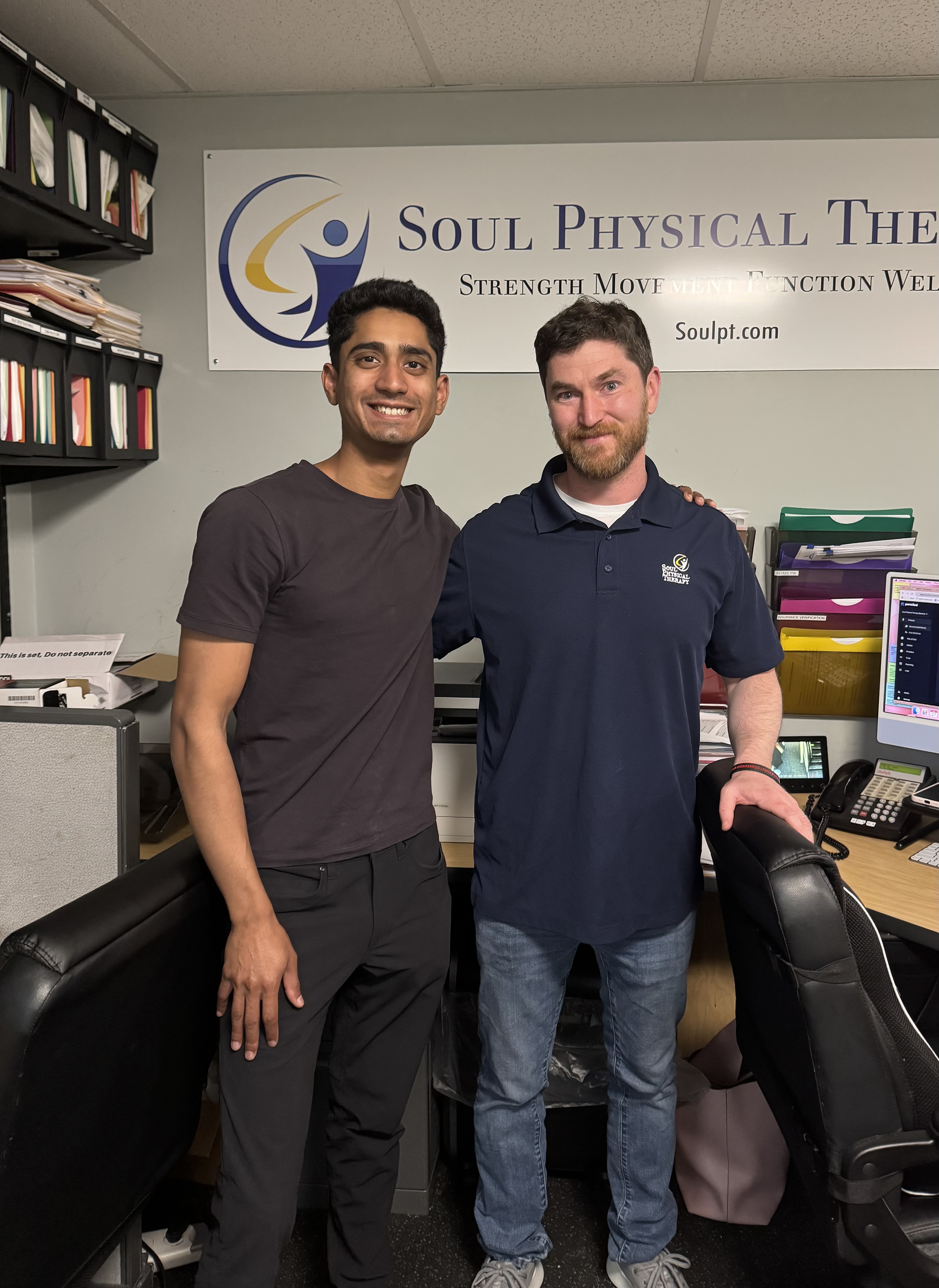 Andy McLlarky with Penciled founder Shawn at Soul Physical Therapy